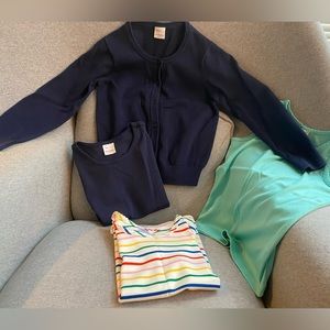 Hanna Andersson girls cardigan and tee sets size US 6-7, 120 cm